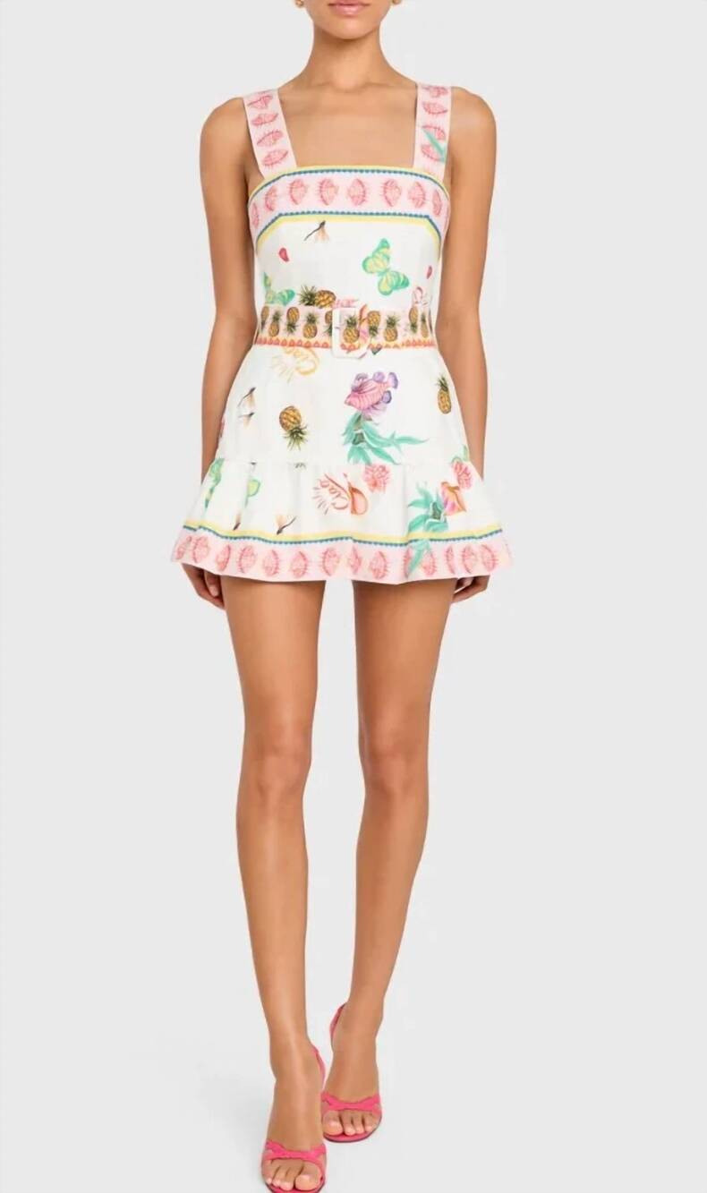 NEW AMANDA UPRICHARD lena skort romper in postcard print